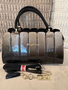New Patent Leather Black Ombre Satchel